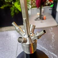 Chicha Steamula Ultimate Gen I d'origine allemande, 4 tuyaux, 51 cm, en acier inoxydable et verre, pour plusieurs personnes, salon, bar, club, café, shisha