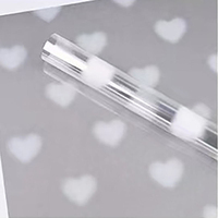 Papier d'emballage pour fleurs en cellophane OPP transparent coréen, motif cœur, imperméable, vente chaude en usine