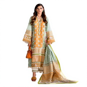 Vestido Tradicional Indio-Pakistaní Salwar Kameez de Seda para Mujer, Largo Regular, Reversible, Corte Regular, para Bodas y Fiestas - Product Image 3