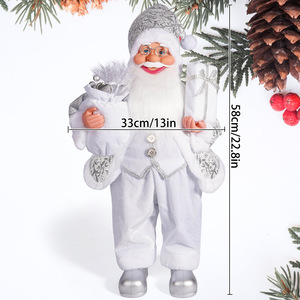 Décorations de Noël pour fête à domicile du Nouvel An, poupée de Père Noël blanche de 23 pouces, ornements de Noël de 58 cm, cadeaux de Noël - Product Image 4