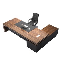 Bureau de direction en forme de L, style moderne et simple, en MDF, pour patron/CEO, prix abordable, avec armoire, pour la maison, l'école ou l'appartement