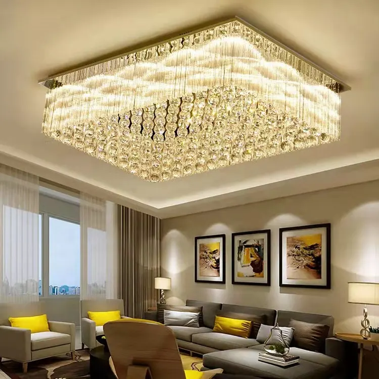 Wholesale interior custom nordic wedding hotel decorative luxury living room led crystal ceiling light