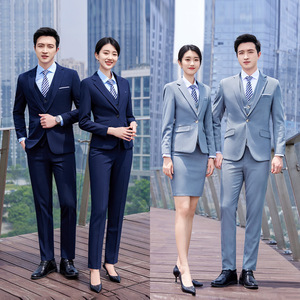 Men's Dark Green Business Suit Three Piece Viscose Anti-Wrinkle Workwear For Office Hotel Bank - Product Image 2