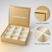 Boîte cadeau rigide de luxe personnalisée en or avec plateau, échantillon disponible, petites séries acceptées, boîte magnétique pour chocolat, biscuits, bonbons