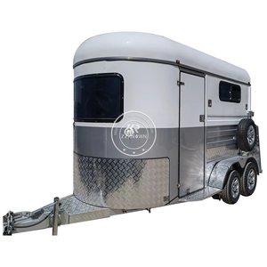 2025 nouvelle conception 2 chevaux remorque de chargement droit de luxe avec placard remorques de chevaux aux normes australiennes à vendre - Product Image 2