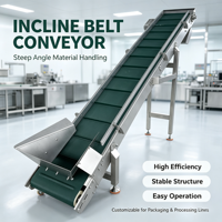 Convoyeur à bande plate commercial en acier inoxydable – Équipement de manutention compact pour l'organisation des flux de travail en usine