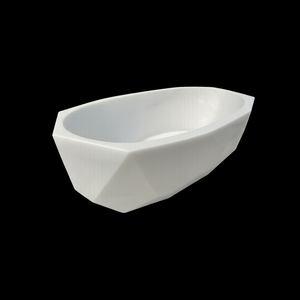 Baignoire autoportante ovale à surface solide-Baignoire en résine de pierre mate lisse pour salles de bain - Product Image 1