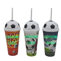 Bouteille en plastique réutilisable de 16 oz en forme de trophée Mundial 2026 avec logo personnalisé imprimé à l'écran et impression UV