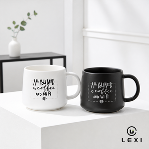 Taza <span class=keywords><strong>de</strong></span> Cerámica Blanca y Negra con Logotipo Personalizado, Letras a Color, Borde Decorativo, Taza <span class=keywords><strong>de</strong></span> Porcelana Apta para Microondas y Lavavajillas - Product Image 3