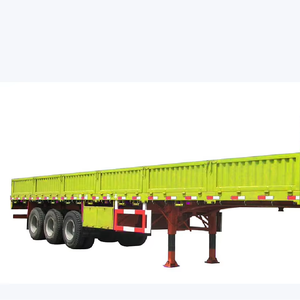 Approvisionnement direct d'usine Meilleure qualité 60 tonnes d'acier Semi-<span class=keywords><strong>remorque</strong></span> Panneau latéral chinois Remorques automatiques de camion à 3 essieux à vendre - Product Image 1