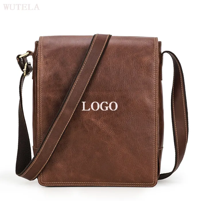 Real Leather Vintage Brown Bag Cross Bodya Satchel Bag mens crossbody Sling Leather Messenger Handmade side bag for men