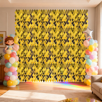 Vente flash : Panneau mural en sequins brillants en forme d'éventail 4D, décorations de fête d'anniversaire, toile de fond pour mariage et événements