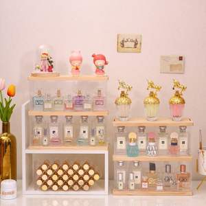 Stofdichte cosmetica parfum opbergrek van massief hout, stapelbaar, modern en eenvoudig, bureau organizer met deksel. - Product Image 2