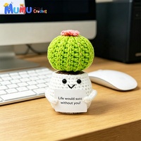 Amigurumi en crochet fait main sur mesure, motif tournesol, succulente ou cactus en pot, pour cadeau d'entreprise