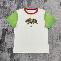 T-shirts décontractés en coton tricoté 100% coupe classique personnalisés MT1653 avec logo animaux imprimé DTG, anti-plis, respirants, pour hommes, effet acide