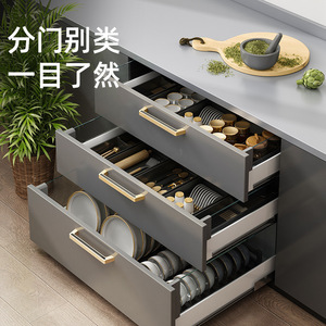 Boîte de rangement pour tiroir de cuisine Bestar, en aluminium, avec porte-couverts intégré, organiseur de vaisselle pour armoire - Product Image 1