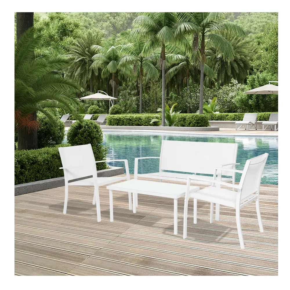 Conjuntos de mesa e cadeiras para jardim, móveis para exteriores, tecido KD de aço moderno LIFE ART