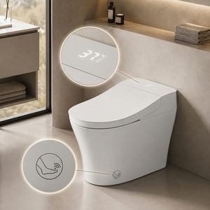 WC intelligent monobloc certifié CUPC MWD avec bidet intégré, 110V, chasse d'<span class=keywords><strong>eau</strong></span> automatique à capteur, installation encastrée 12 pouces pour le nouveau marché américain - Product Image 2