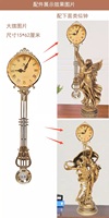 Horloge de table/étagère silencieuse à pendule oscillant, style européen, en bronze et résine, motif « Jeune Fille aux Fleurs », mouvement à quartz