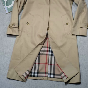 Trench-coat unisexe classique kaki, style britannique, coupe-vent, imperméable, mi-long, doublure à carreaux - Product Image 3