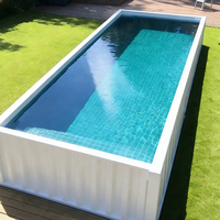 Piscine Conteneur Intégrée Grande Piscine Enterrée Expédition Économique Piscine Conteneur 15 pieds 8x4 24 m² Piscines de Plongée en Verre dans Conteneur