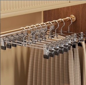 Durable Stainless Steel Paint <strong>Clips</strong> <strong>Hanger</strong> for Clothes Single Tier Display for Trousers Skirts Wardrobes Bathrooms Kitchens - Product Image 5