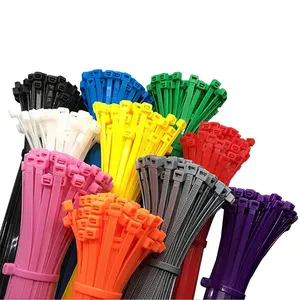 Bridas de nailon para cables, corbatas de nailon de alta calidad, negro, blanco, rojo, amarillo, azul, verde, naranja, gris