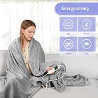 Plaid chauffant super doux en flanelle matelassé, 10 niveaux de chauffe, 8 heures d'autonomie, personnalisable, écologique, électrique, fabriqué en Chine