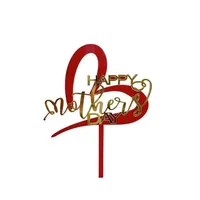 Großhandel Muttertag Herz geformte Acryl Cake Topper für Kuchen Dekorieren