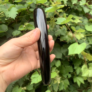แท่งหินออบซิเดียนสีดำสำหรับนวดผู้หญิง ขนาด 18 ซม. น้ำหนัก 300 กรัม ใช้สำหรับบริหารกล้ามเนื้ออุ้งเชิงกราน ของเล่นทางเพศ รูปทรงโค้งเหมือนอวัยวะเพศชาย - Product Image 4