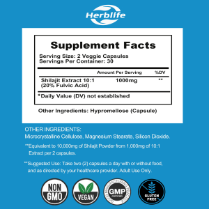 Capsules de Shilajit Naturel à Marque Blanche OEM 1000mg – Extrait de l'Himalaya pour le Soutien Énergétique – Végétalien, Sans OGM, Sans Gluten - Product Image 2
