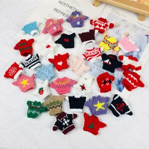 Songshan Toys Wholesale Custom Kwaii Miniature Plush 14cm Doll Knitwear Clothes Cartoon Mini Knitted Sweater Shirt Accessories