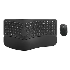 Full Size Rechargeable Wireless ergonomic Keyboard And Mouse Combo Set for PC Laptop ergonomic wireless keyboard