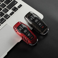 Étui de clé T-carbon pour Mustang, accessoires intérieurs de voiture en fibre de carbone, coque de clé de voiture avec 4/5 boutons, vente directe usine