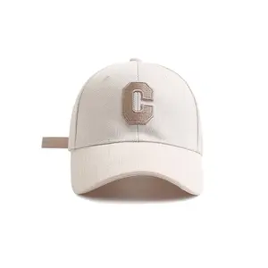 New Letter C Hard-Top Baseball Caps Women's Waterproof Sunshade Hat with Sun Protection Summer Face-Showing Couple Peaked Cap