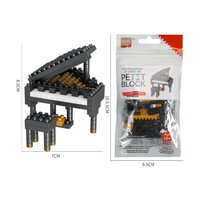 Série de sacs de blocs de construction Instruments de musique Piano Guitare Ensemble de petite table Briques microparticules Jouets promotionnels