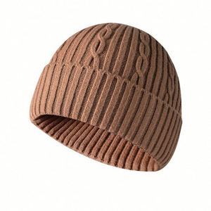 2025 Winter New Arrival Braided Pattern Design Solid Colour Knitted Beanie <b>Hat</b> <b>for</b> Women Men Outdoor Daily Fashion Warm - Product Image 3