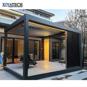 XIYATECH di lusso all'aperto feritoia sole tende <span class=keywords><strong>Patio</strong></span> terrazza impermeabile Gazebo elettrico bioclimatico con feritoia pergolato in alluminio - Product Image 6
