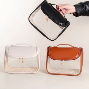 Clear Zipper PVC <b>Makeup</b> <b>Case</b> for Bag Multipurpose Travel Portable Cosmetic Organizer Large Capacity Storage Bag - Product Image 1