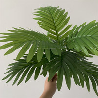 B1453 Palmier artificiel en plastique de haute qualité, petit, pour décoration de mariage, hôtel, restaurant, verdure au sol avec grandes feuilles