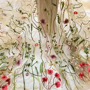 3D 51 "di larghezza squisito fiore floreale ricamo maglia tessuto di pizzo per cucire tessuti di pizzo per fai da te abito da sposa artigianato decorazione per la casa