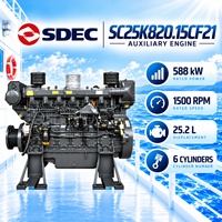 Groupe électrogène marin auxiliaire SDEC SC25K820.15CF21 588 kW 1500 tr/min, 25,2 L, 6 cylindres, à injection directe pour navires