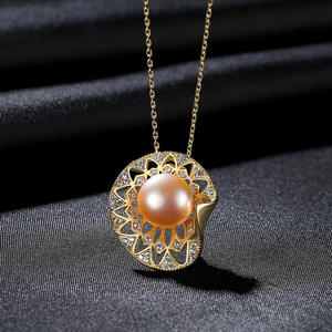 Collier pendentif en argent sterling S925 avec perle d'eau douce pour femmes, design luxueux avec zircone, vente en gros de bijoux - Product Image 6