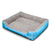 Meilleures ventes - Livraison directe - Lit pour chien et chat - Caverne en velours - Chaud et confortable - Forme rectangulaire - Matelas antidérapant - Imprimé patte