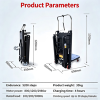 Nouvelle machine électrique automatique silencieuse pour monter les escaliers sur chenilles ; Pliable, portable, robuste, en acier au carbone, pour usage commercial, avec roues en caoutchouc massif