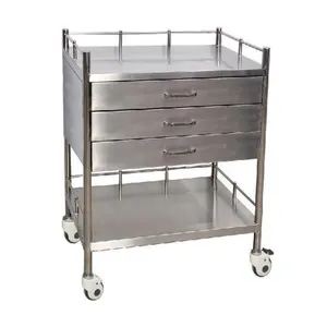 Factory Custom Cheap Stainless Steel Hospital Trolley Durable Clinic Medical Cart Dental Cart Home Storage Cart With Drawers