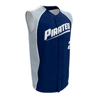 Chemise sans manches à boutons complets, maillot d'équipe de Baseball pour hommes, décontracté