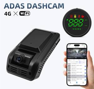 Location de <span class=keywords><strong>voiture</strong></span> Caméra de tableau de bord ADAS à double objectif 4G avec indicateur de vitesse à affichage tête haute AI HUD - Product Image 2