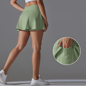 Shorts et jupe de sport pour femme, taille haute, été, <span class=keywords><strong>Allo</strong></span> All1o Lulul1em0on, nylon respirant, fitness, gym, poches, coupe trapèze, nouveauté - Product Image 1
