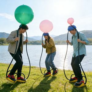 Jeux gonflables pour événements avec ballons améliorés, pompe à air à pression de pied, taille géante pour les enfants, parc d'attractions en plein air - Product Image 3